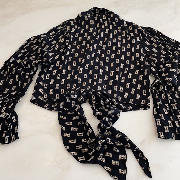 Vintage Mevisto Women’s Blouse with Flounce Sleeve-Size Large - Picture 4 of 4